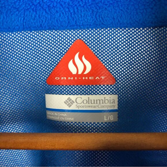 Columbia Blue Basin Half Zip Fleece Men's Sz Large - Picture 2 of 8